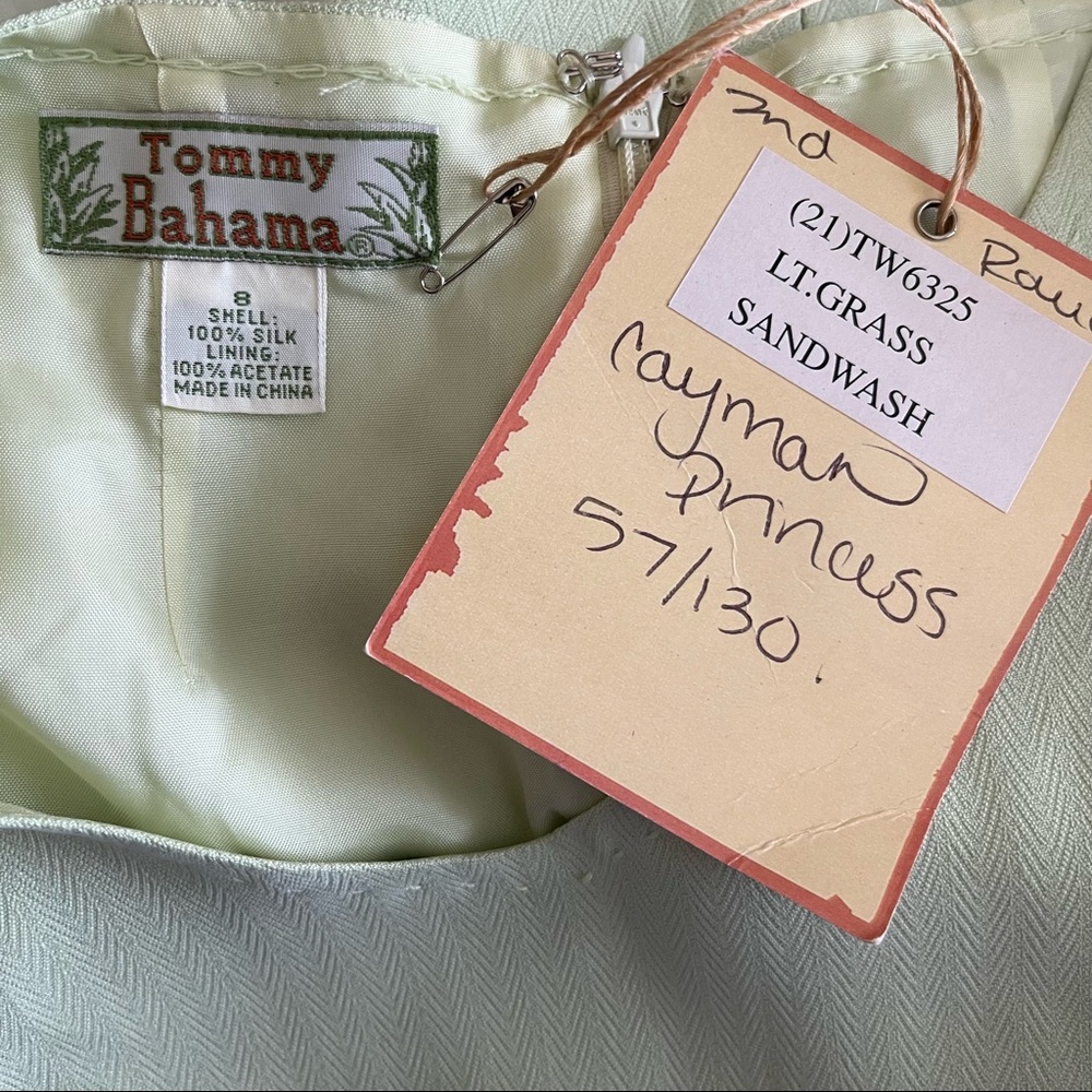 Tommy Bahama Silk Cayman Princess Sheath Dress Green Sz 8 - Picture 15 of 15